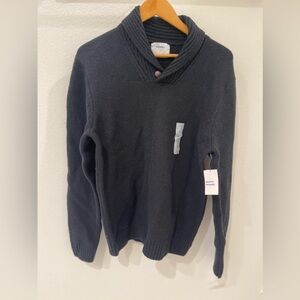 Old Navy NWT Men's Black Shawl Collar Sweater Wooden Button Closure Size…